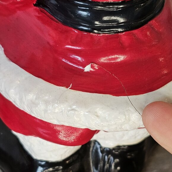 Kitschy Vintage Mr Mrs Santa Claus Mice Wasted Ceramic Handpainted 9.5" Red 70s - Picture 12 of 13